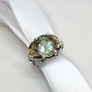 Ann King Sterling Silver & 18k Green Amethyst Ring